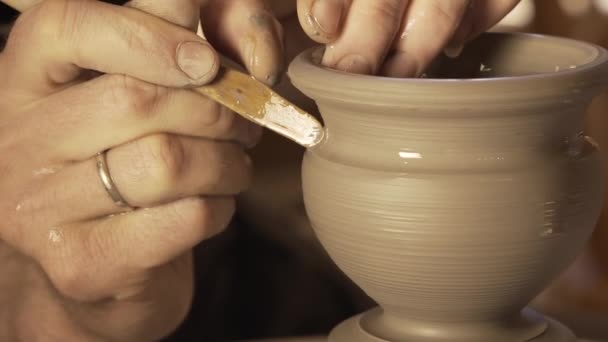 Töpferei. Keramik. handgefertigt. — Stockvideo