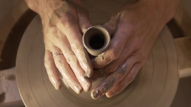 Pottery being made. Ceramics. Hand made. — Stock Video