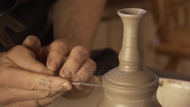 Pottery being made. Ceramics. Hand made. — Stock Video