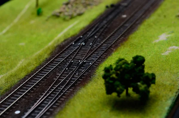 Хобби модели железной дороги — стоковое фото