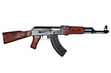 Assault rifle on white background clipart