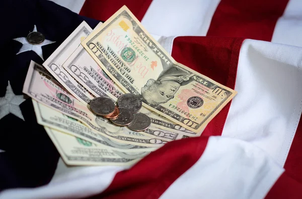 미국 및 돈을의 국기 — 스톡 사진