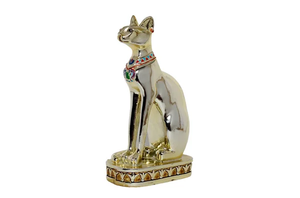 Figura gato egipcio fondo blanco — Foto de Stock