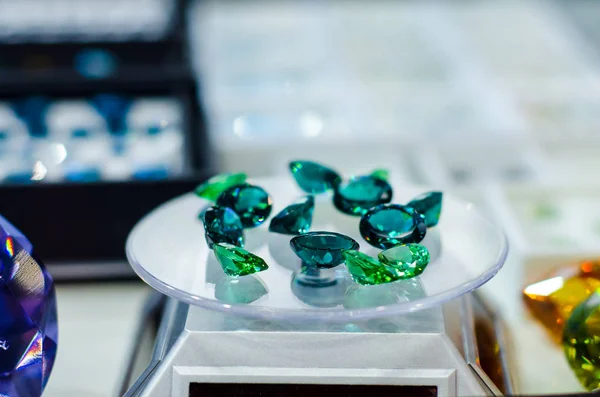 Green Topaz gemstone for sale in the jewelry store.