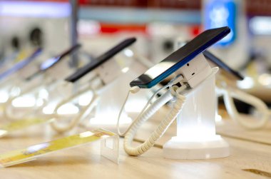 Smartphones for sale in the store.