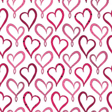 Sevgililer günü mor kalpler Seamless Modeli