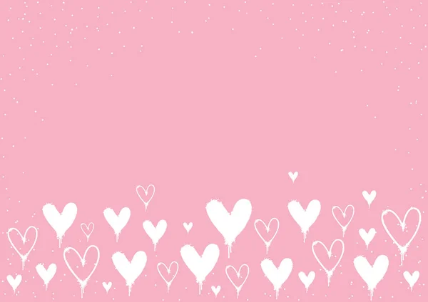Spray verf Valentine's dag hart op roze achtergrond met kopie ruimte — Stockvector