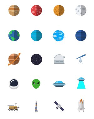 Uzay vektör Icon set