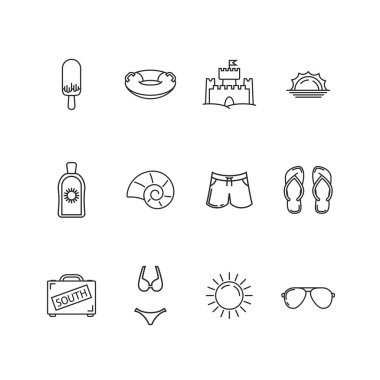 Yaz tatillerini vol.2 vektör Icon set
