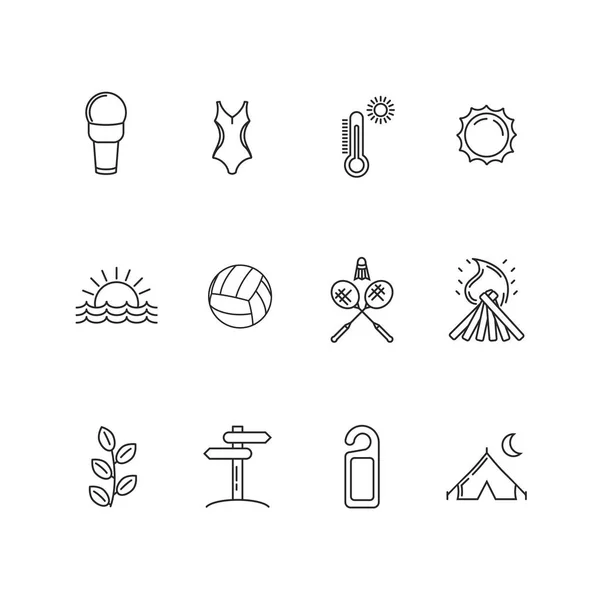 Vacaciones de verano vector icono conjunto vol.3 — Vector de stock