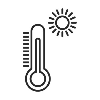 Termometre güneş vektör simgesi
