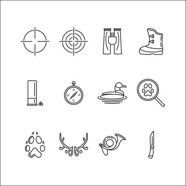 Conjunto de ícones vetoriais de caça — Vetor de Stock