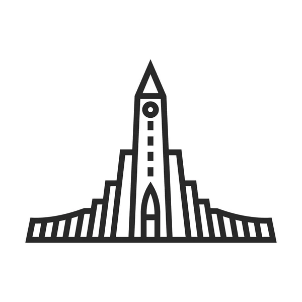 Hallgrimskirkja luteránské církve vektorové ikony — Stockový vektor