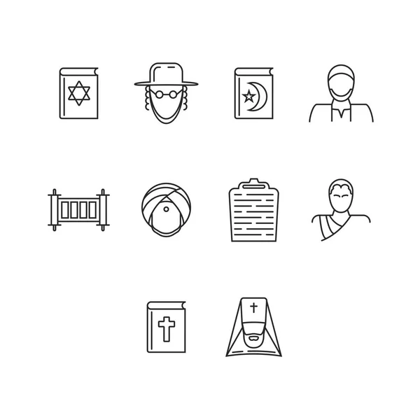 Conjunto de iconos de religión — Vector de stock