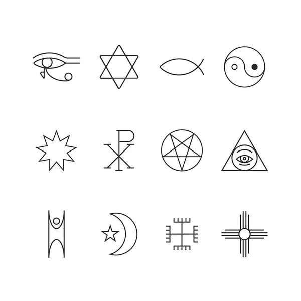 Conjunto de iconos de religión — Vector de stock