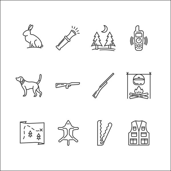 Conjunto de ícones vetoriais de caça — Vetor de Stock