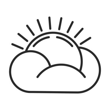 Güneşin bulutların vektör simgesi