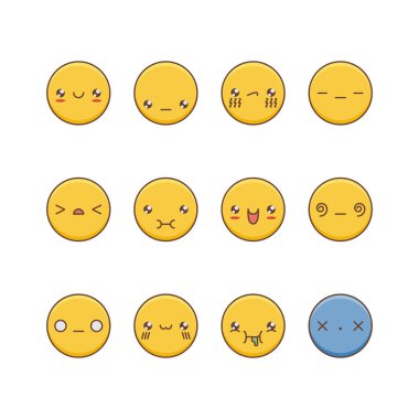 Vektör Icon set ifadeler.