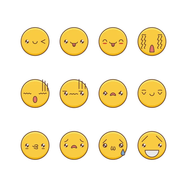 Set pictogramă vectorială de emoticoane . — Vector de stoc
