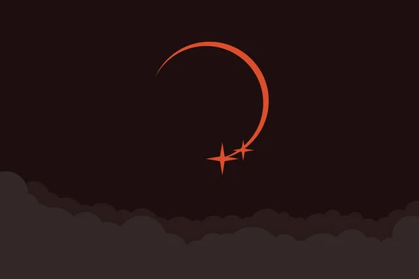 Solar eclipse vector illustration