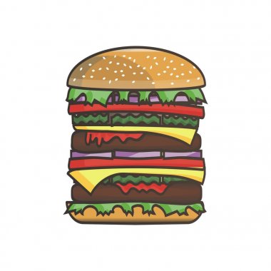 Çift çizburger vektör çizim