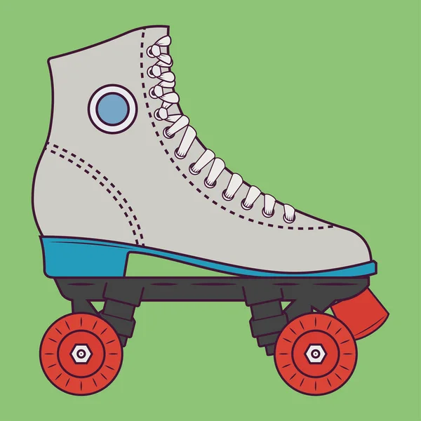 レトロなローラー スケートのベクトル図 — ストックベクタ