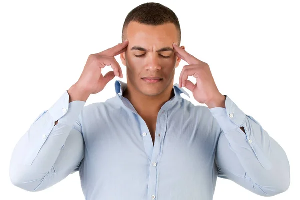Az ember egy fejfájás — Stock Fotó