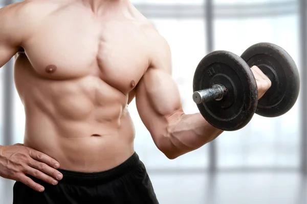 Standing Bicep Dumbbell Curl — Stock Photo, Image
