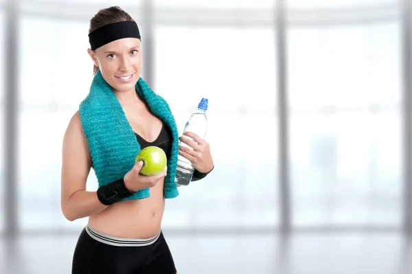 Healthy Lifestyle holding an apple — Stock Photo, Image