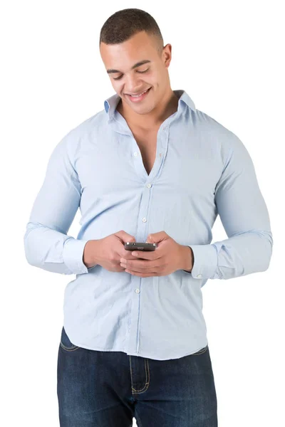 Hombre usando un teléfono inteligente — Foto de Stock