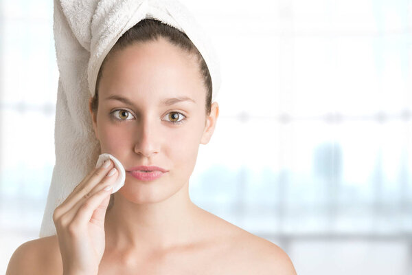 Woman With Towel Around Her Head