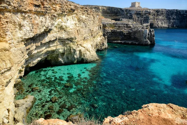 Piękny Widok Wyspy Comino Malta — Zdjęcie stockowe