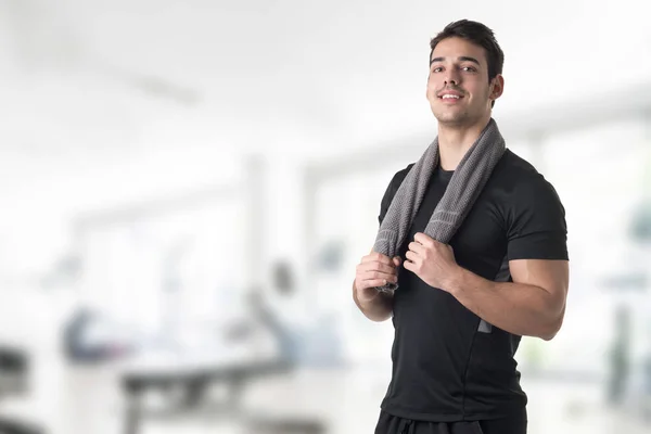 Fit Man With a Towel on His Neck — Stock Photo, Image