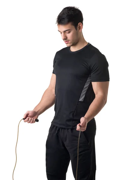 Fit Male Jumping Rope — Stock Photo, Image