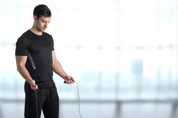 Fit Male Jumping Rope — Stock Photo, Image