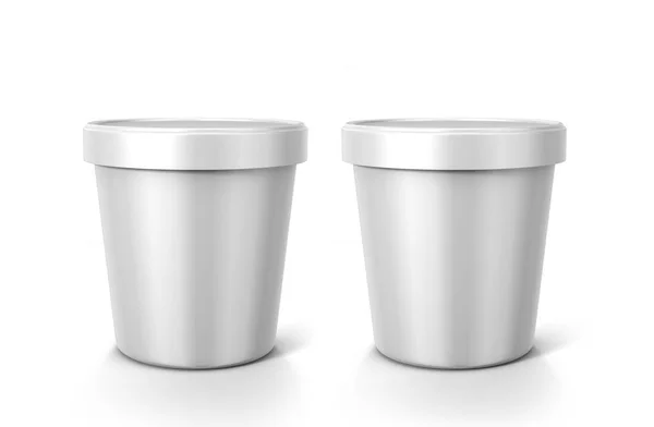 Beyaz izole beyaz zemin üzerine dondurma küvet, dondurma küvet gerçekçi render, hazır tasarım, 3d çizim için