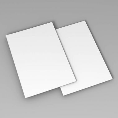 Boş a4 afiş poster tasarım yerine gri izole. 3D render illüstrasyon.