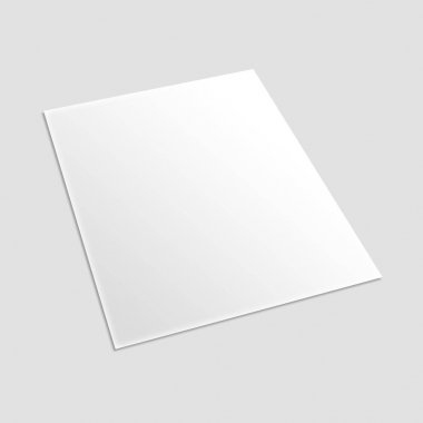 Boş a4 afiş poster tasarım yerine gri izole. 3D render illüstrasyon.