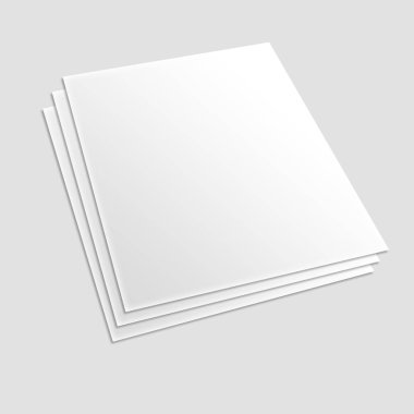 Boş a4 afiş poster tasarım yerine gri izole. 3D render illüstrasyon.