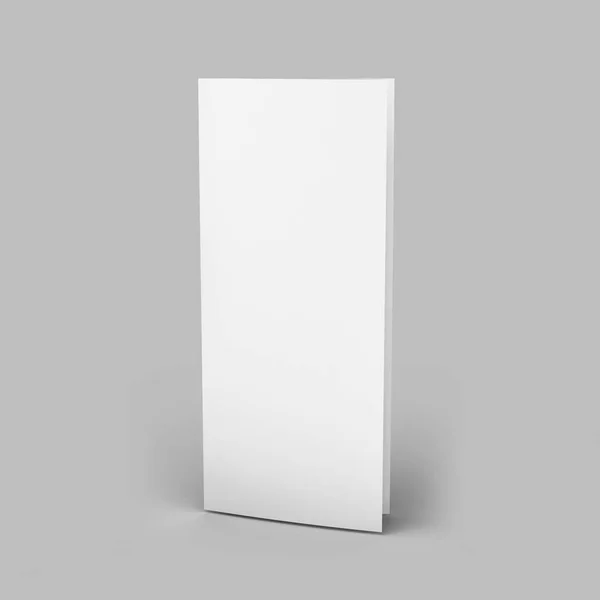 Brochure tri piega modello bianco vuoto per disegno modello 3d rendering illustrazione . — Foto Stock