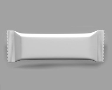 Çikolata Beyaz Ambalaj Stick Poşet Mock kadar 3d illüstrasyon.