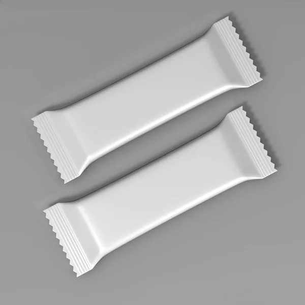 Chocolate White Packaging Stick Sachet Mock up 3D illustration.
