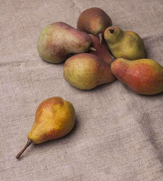 Pears on bagging background