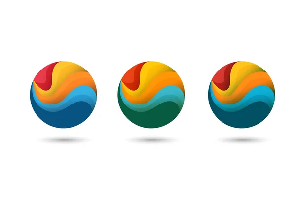 Logo con nastri a colori per aziende, web — Vettoriale Stock