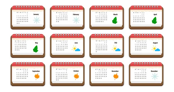 Calendar icon with the name of months — Stock Vector
