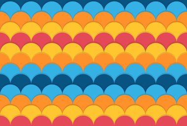 Daireler, düz, arka plan yuvarlak ile Seamless renkli modeli