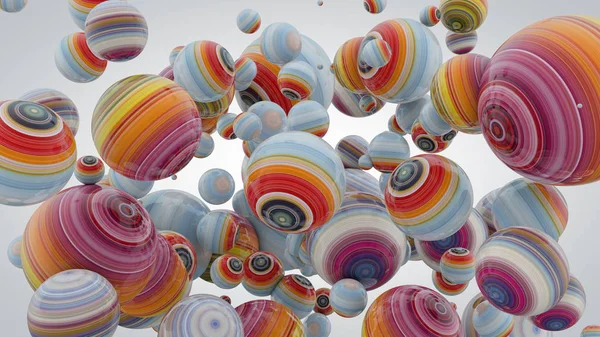 Абстрактный фон с шариками, 3D-рендеринг, растянутые пиксели — стоковое фото