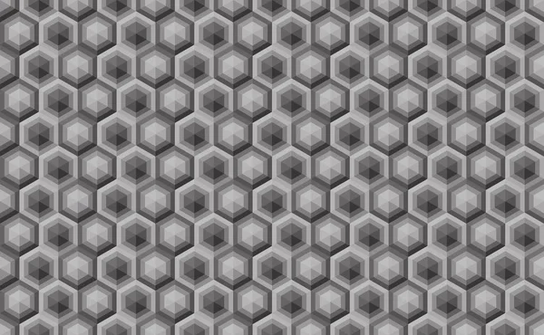 Padrão sem costura hexagonal. Escala de cinzas. Textura industrial, vecto —  Vetores de Stock