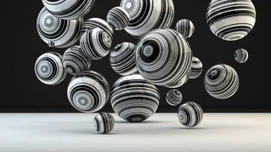 Arka plan ile topları, 3d render, piksel t gergin