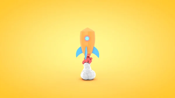 Low Poly Rocket, 3d rendering illustration — Stock Photo, Image